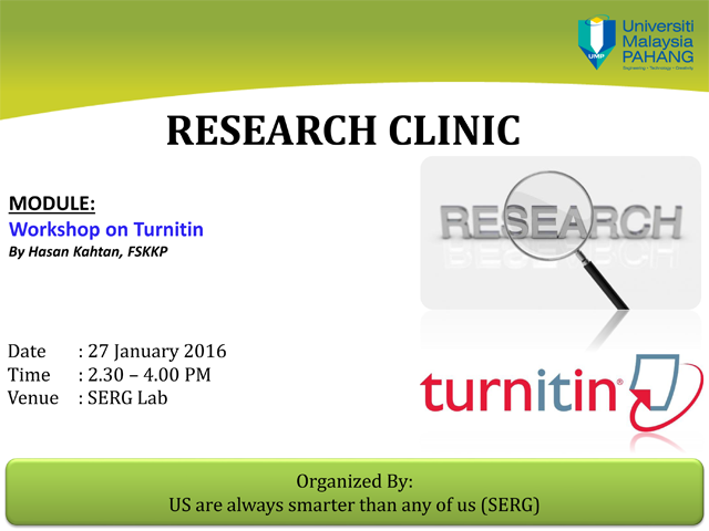 Workshop on Turnitin SERG